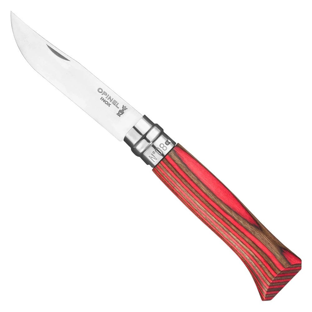 Opinel No 8 Lamine Birch Özel Seri Paslanmaz Bıçak (Kırmızı)