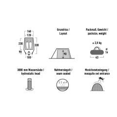 High Peak Kite 2 Kişilik Hafif Kamp Çadırı - Yeşil