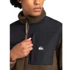 Quiksilver Shallow Water Erkek Polar Yelek L - Haki/Siyah