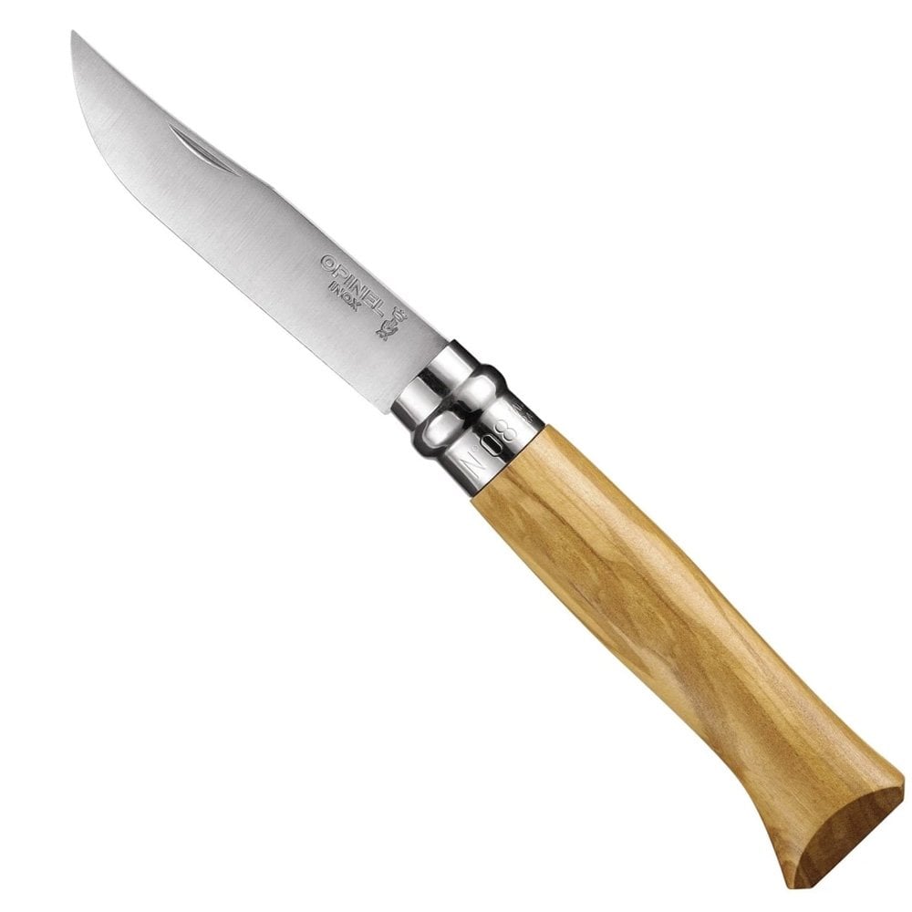 Opinel Inox 8 No Ahşap Kutulu & Kılıflı Zeytin Saplı Çakı