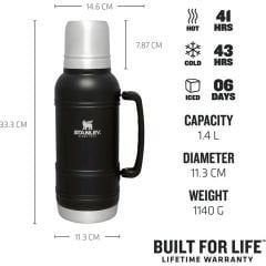 Stanley The Artisan Paslanmaz Çelik Termos 1.4 Lt 1,4 LT - Siyah