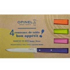 Opinel Bon Appetit Pop 4 Parça Ahşap Saplı Sofra Bıçağı N°125