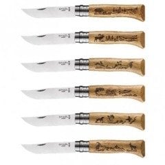 Opinel Inox No 8 Animalia Desenli 6'lı Paslanmaz Çelik Çakı Seti
