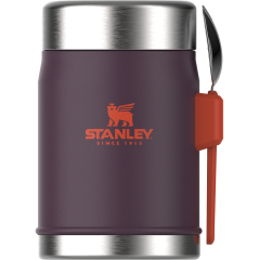 Stanley Klasik Paslanmaz Çelik Yemek Termosu Kaşıklı 0,40 LT 0,47 LT - Mor/Turuncu