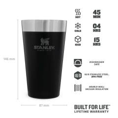 Stanley Adventure Vakumlu Soğuk İçecek Bardağı 0.47 Lt Siyah - 0,47 LT