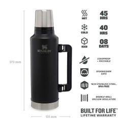 Stanley Klasik Vakumlu Paslanmaz Çelik Termos 1.9 LT 1,9 LT - Siyah
